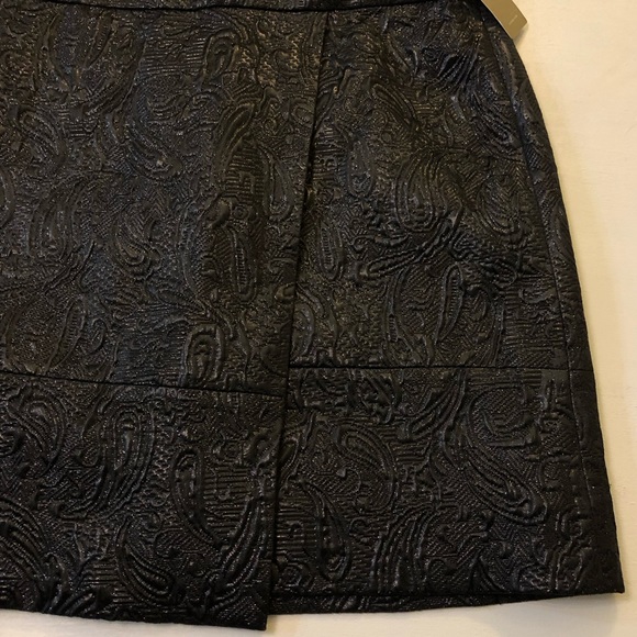 J. Crew Origami Skirt in Metallic Matelasse Mini Wrap Front Black Size 4 - Picture 5 of 15